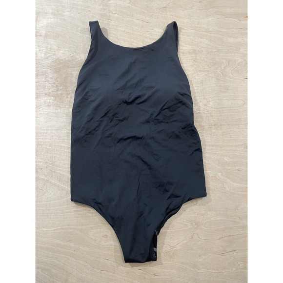 knix High Low one piece Swimsuit Size L‎ Black  NWT - Picture 1 of 6